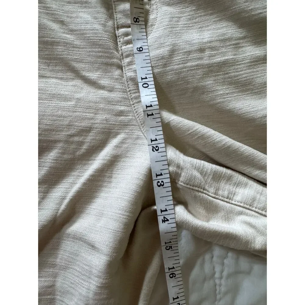 J. Crew Twill Paper Bag Wide Leg Full Length Pants Beige Khaki Women 14 Cotton